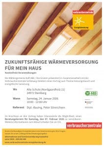 Informationsveranstaltungen Energieberatung durch Verbraucherzentrale SH in Steinberg 1 ABS/Die Grünen Steinberg 1